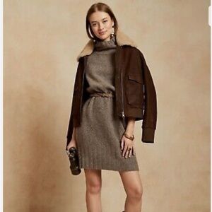 Mock neck sweater dress